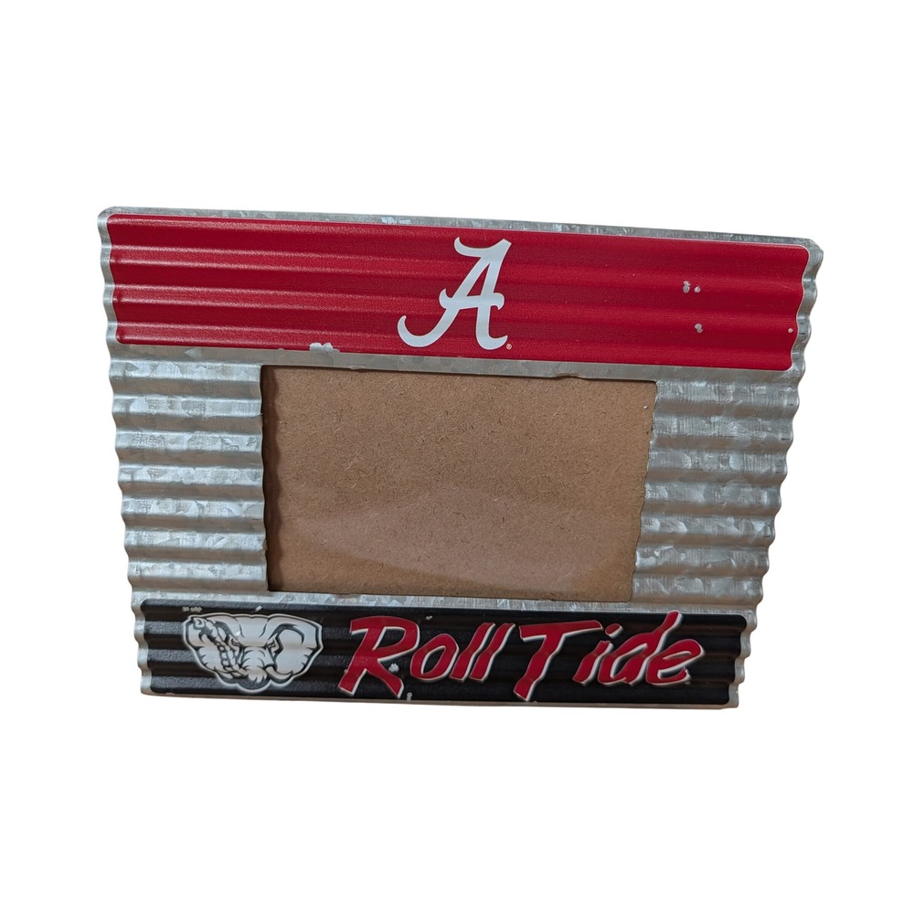 Alabama Crimson Tide Frame Unisex OS Silver Good Corrugated Metal Roll Tide